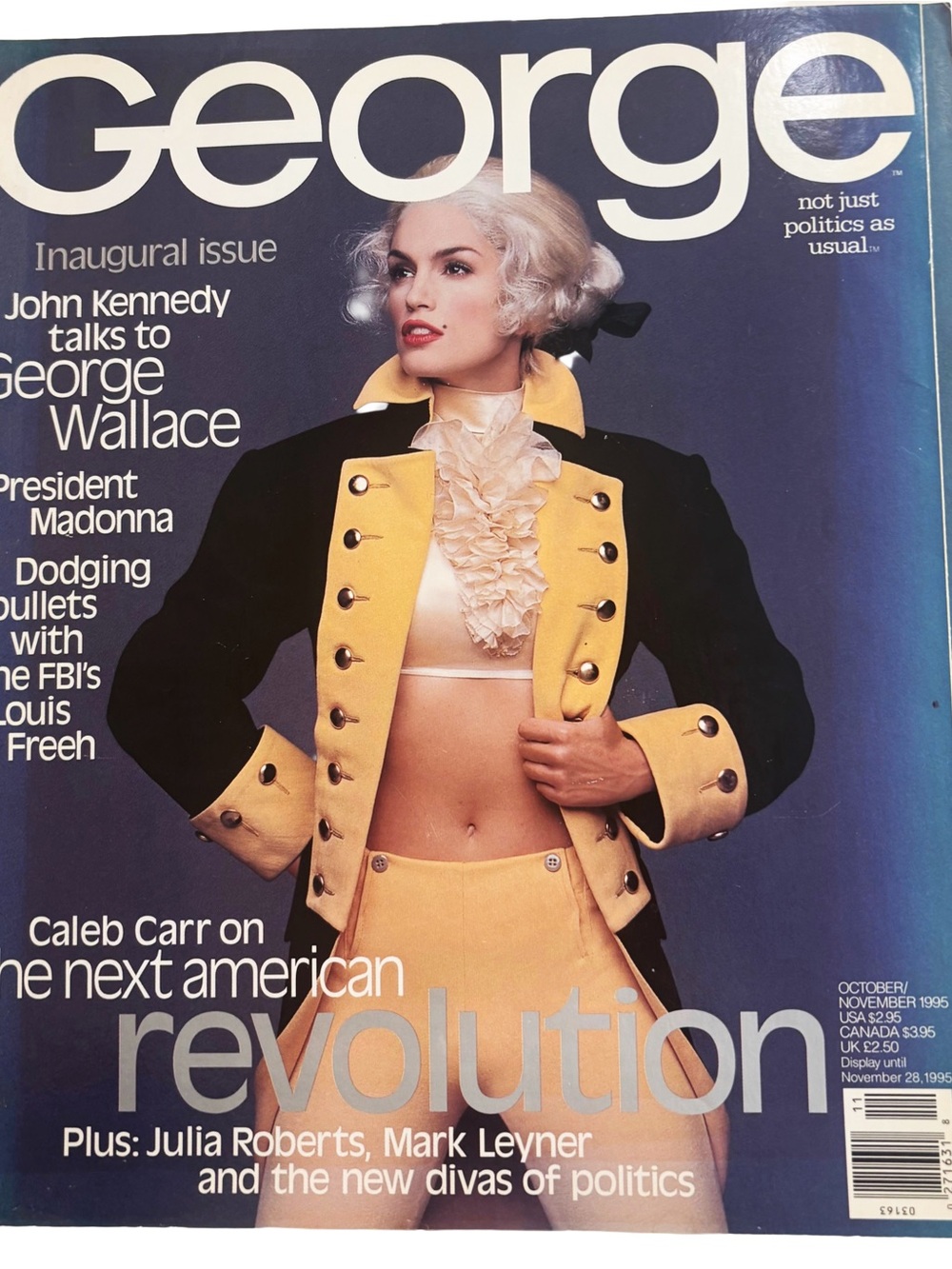 George Magazine 1995 Inaugural First Issue JFK Jr Cindy Crawford NO LABEL Unread